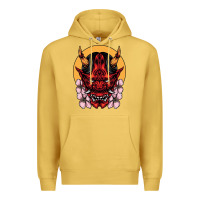Antique Gold demon oni mask Premium Hoodie - artisFamous