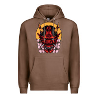 Chestnut demon oni mask Premium Hoodie - artisFamous