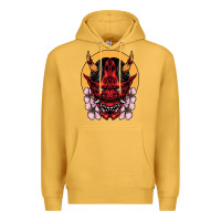 Mustard demon oni mask Premium Hoodie - artisFamous