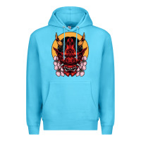 Ocean Blue demon oni mask Premium Hoodie - artisFamous