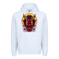 White demon oni mask Premium Hoodie - artisFamous