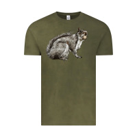 Vintage Olive Gray Squirrel Vintage Tee - LillyAllenDesigns