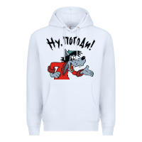 White nu pogodi! Premium Hoodie - artisFamous