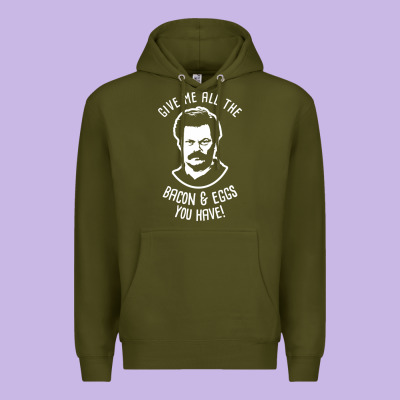 Ron Tv Show Parks Swanson - Bacon & Eggs Premium Hoodie Designed By Artisfamous