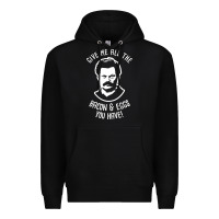 Black Ron tv show parks Swanson - Bacon & Eggs Premium Hoodie - artisFamous
