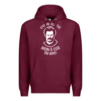 Burgundy Ron tv show parks Swanson - Bacon & Eggs Premium Hoodie - artisFamous