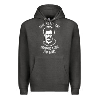 Charcoal Heather Ron tv show parks Swanson - Bacon & Eggs Premium Hoodie - artisFamous