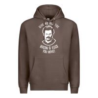 Coffee Ron tv show parks Swanson - Bacon & Eggs Premium Hoodie - artisFamous
