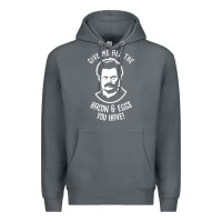 Rock Ron tv show parks Swanson - Bacon & Eggs Premium Hoodie - artisFamous