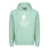 Seafoam Ron tv show parks Swanson - Bacon & Eggs Premium Hoodie - artisFamous