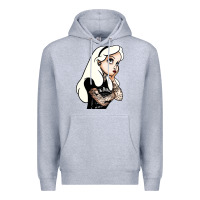 Heather Grey alice in wonderland Premium Hoodie - artisFamous