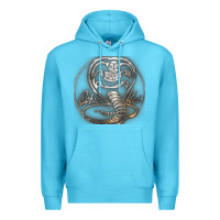 Ocean Blue cobra k.a.i rusted steel snake lo go graphic t shirt Premium Hoodie - artisFamous