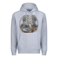 Heather Grey cobra k.a.i rusted steel snake lo go graphic t shirt Premium Hoodie - artisFamous