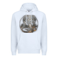 White cobra k.a.i rusted steel snake lo go graphic t shirt Premium Hoodie - artisFamous