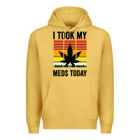 Antique Gold i took my meds today Premium Hoodie - artisFamous