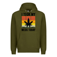 Army Green i took my meds today Premium Hoodie - artisFamous