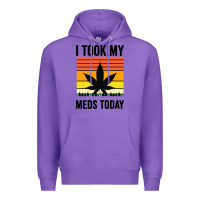 Purple i took my meds today Premium Hoodie - artisFamous