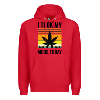 Red i took my meds today Premium Hoodie - artisFamous