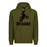 Army Green brraaap funny dirt bike Premium Hoodie - artisFamous