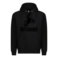 Black brraaap funny dirt bike Premium Hoodie - artisFamous