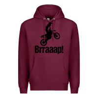 Burgundy brraaap funny dirt bike Premium Hoodie - artisFamous