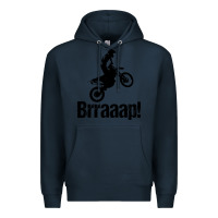 Navy brraaap funny dirt bike Premium Hoodie - artisFamous