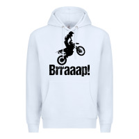 White brraaap funny dirt bike Premium Hoodie - artisFamous