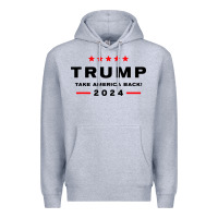 Heather Grey donald trump 2024 take america Premium Hoodie - artisFamous