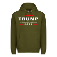 Army Green donald trump 2024 take america Premium Hoodie - artisFamous