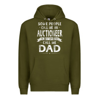 Army Green auctioneer dad father's day gifts father daddy men t shirt Premium Hoodie - artisFamous