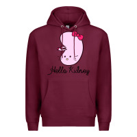 Burgundy hello kidney Premium Hoodie - artisFamous