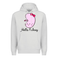 Dove Grey hello kidney Premium Hoodie - artisFamous