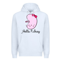 White hello kidney Premium Hoodie - artisFamous