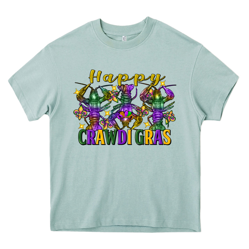 Happy Crawdi Gras Mardi Gras Crawfish Heavy Core Tee by FaDigitalArtStudio | Teevron