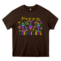Chocolate Brown happy crawdi gras mardi gras crawfish Heavy Core Tee - FaDigitalArtStudio