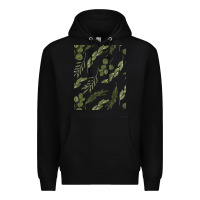 Black Watercolor Eucalyptus Pattern Premium Hoodie - artisFamous