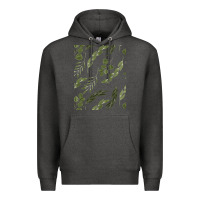 Charcoal Heather Watercolor Eucalyptus Pattern Premium Hoodie - artisFamous