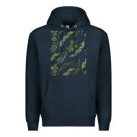 Navy Watercolor Eucalyptus Pattern Premium Hoodie - artisFamous