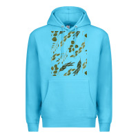 Ocean Blue Watercolor Eucalyptus Pattern Premium Hoodie - artisFamous
