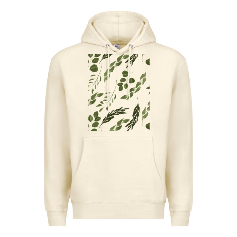 Watercolor Eucalyptus Pattern Premium Hoodie by artisFamous | Teevron