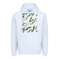 White Watercolor Eucalyptus Pattern Premium Hoodie - artisFamous