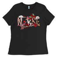 Black nurse valentines day Ladies Tee - RacoonDesign