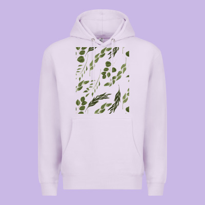 Watercolor Eucalyptus Pattern Premium Hoodie Designed By Artisfamous
