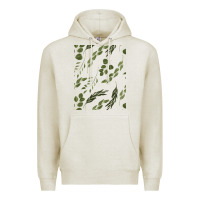Oatmeal Heather Watercolor Eucalyptus Pattern Premium Hoodie - artisFamous