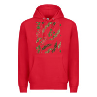 Red Watercolor Eucalyptus Pattern Premium Hoodie - artisFamous