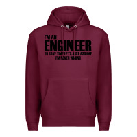 Burgundy i'm an engineering Premium Hoodie - artisFamous