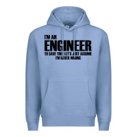 Colony Blue i'm an engineering Premium Hoodie - artisFamous