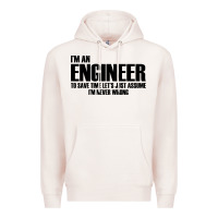 Pale Pink i'm an engineering Premium Hoodie - artisFamous