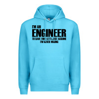 Ocean Blue i'm an engineering Premium Hoodie - artisFamous