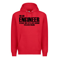 Red i'm an engineering Premium Hoodie - artisFamous